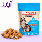 تشویقی گربه کرانچ اسنکی مدل ضد پیری طعم ماهی سالمون ۶۰ گرمی | Snacky Crunch Anti-Age Salmon Cat Treats