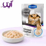 پوچ نچرال گربه فنبی طعم مرغ و ماهی کاد در شیر بز ۸۵ گرمی | Faenbei Chicken and Codfish with Goat Milk Cat Pouch