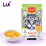 سوپ گربه ونپی با طعم مرغ، کدو تنبل و هویج ۵۰ گرمی | Wanpy Chicken, Pumpkin and Carrot Hydration Broth Cat Pouch