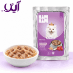 پوچ چانکی گربه هام هام با طعم گوشت گوساله ۷۵ گرمی | Ham Ham Beef Chunks Cat Pouch