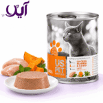 کنسرو پته گربه یو اس پت با طعم مرغ، کدو تنبل و کت نیپ ۸۰۰ گرمی | US Pet Chicken, Pumpkin and Catnip Cat Pâté