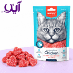 تشویقی گربه ونپی مدل قلبی طعم مرغ و ماهی کاد | Wanpy Chicken Jerky & Codfish Hearts Cat Treat