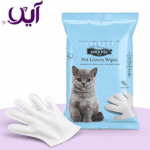 دستمال مرطوب دستکشی سگ و گربه گلد پد با رایحه پودر بچه بسته ۵ عددی | Gold Pad Pet Gloves Wipes