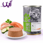 کنسرو پته گربه یو اس پت با طعم مرغ، سالمون و کدو سبز ۴۰۰ گرمی | US Pet Chicken, Salmon and Zucchini Cat Pâté